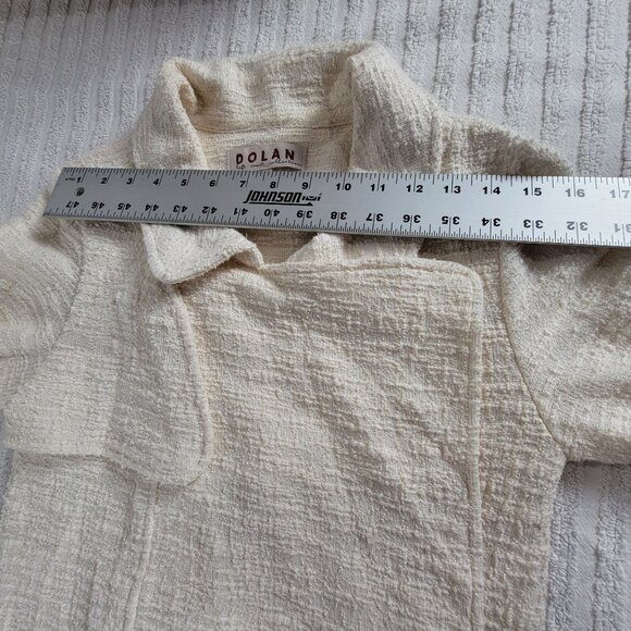 Dolan Left Coast Womens Textured Open Front Cardigan Jacket Small Beige Collared - Picture 6 of 8